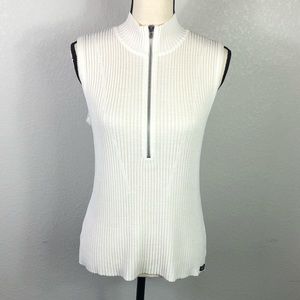 VTG Rockies 1/2 Zip Sleeveless Ribbed Sweater